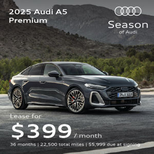 front facing 2025 Audi A5 parked